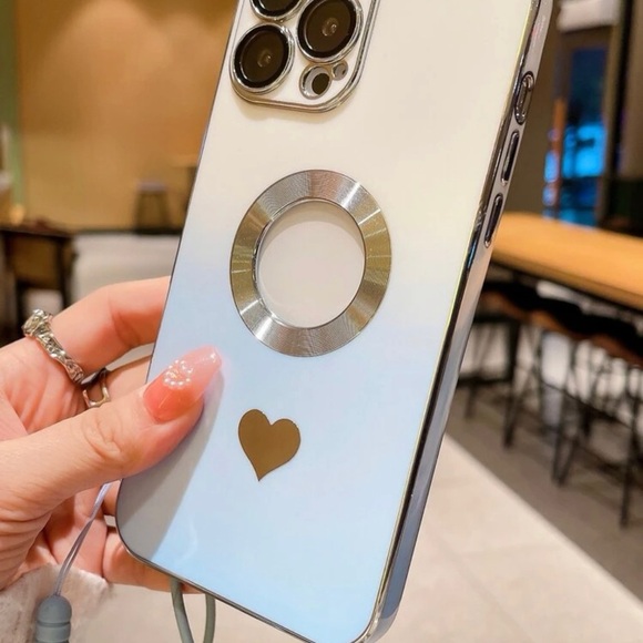 iPhone 14 Promax cute colorful summer  Heart Print Phone Case With Lanyard - Picture 2 of 12